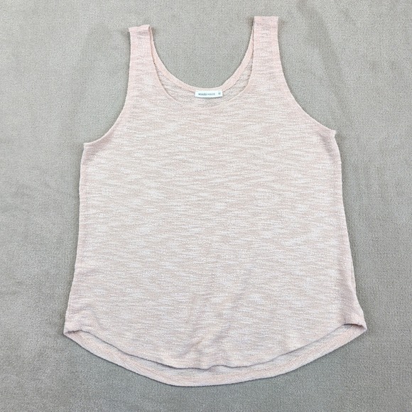 Wasabi + Mint Size M Tank Top Pink Gauze Knit Boho Scoop Neck Curved Hem — photo 2